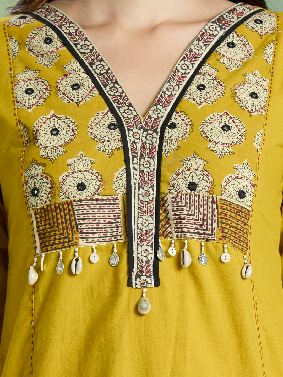 Solid Embroidered Straight Kurta with Pant & Dupatta - Lime Green