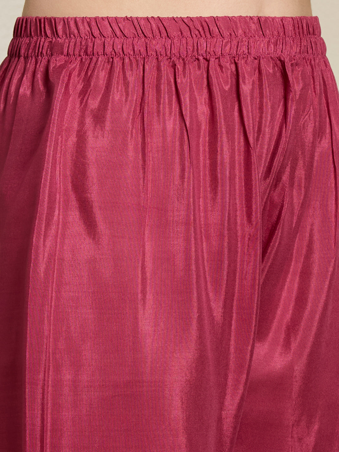 Solid Floral Embroidered Straight Kurta with Pant & Dupatta - Pink