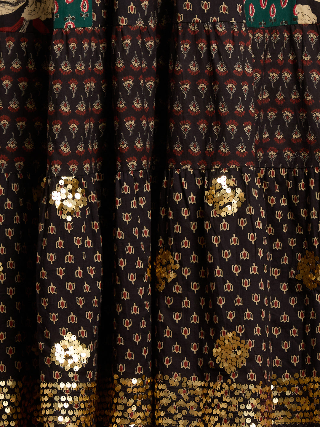 Ethnic Floral Printed & Embroidered Anarkali with Pant & Dupatta - Multi