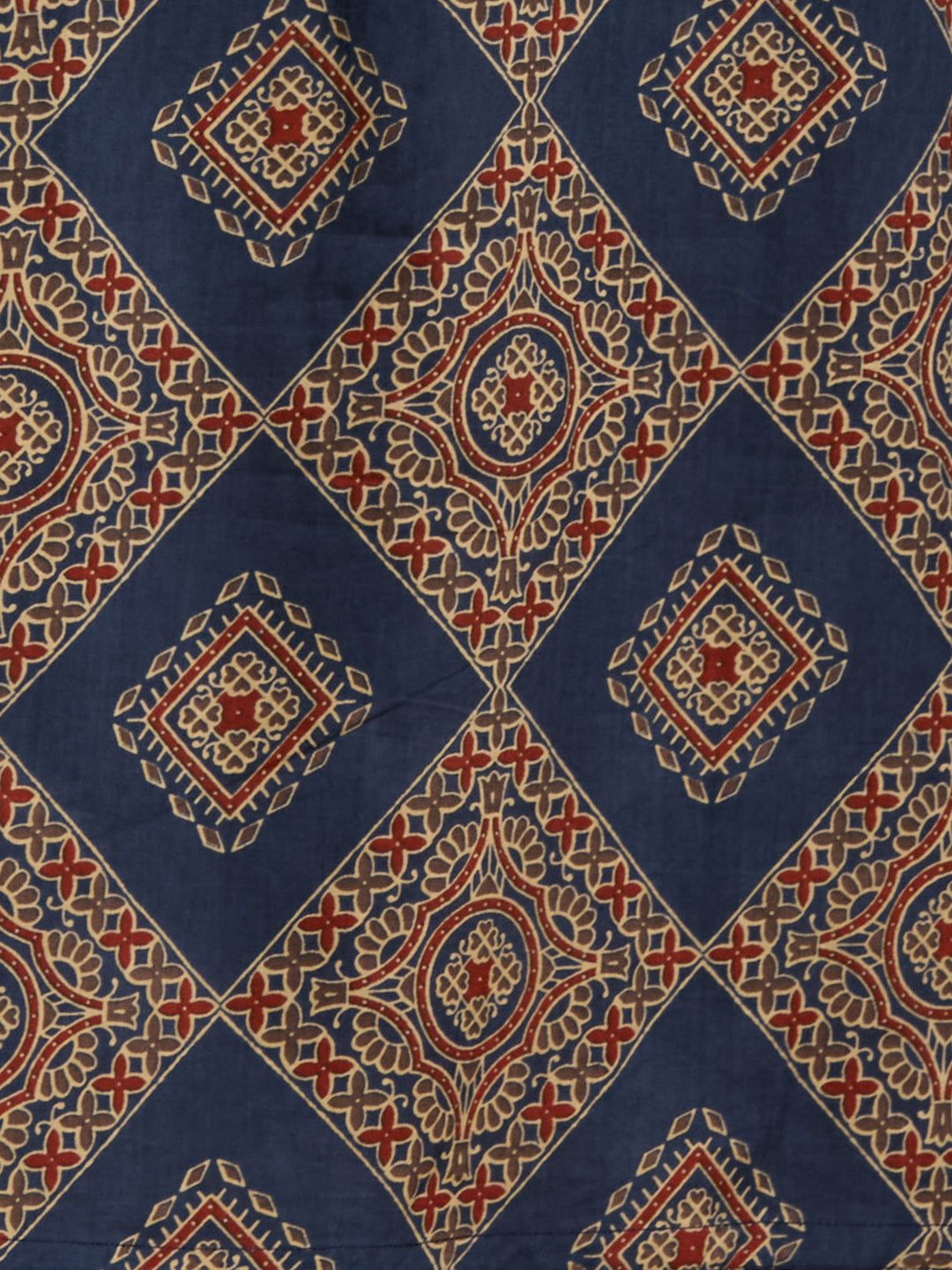 Ethnic Ajrakh Printed Straight Kurta with Pant & Dupatta - Multi