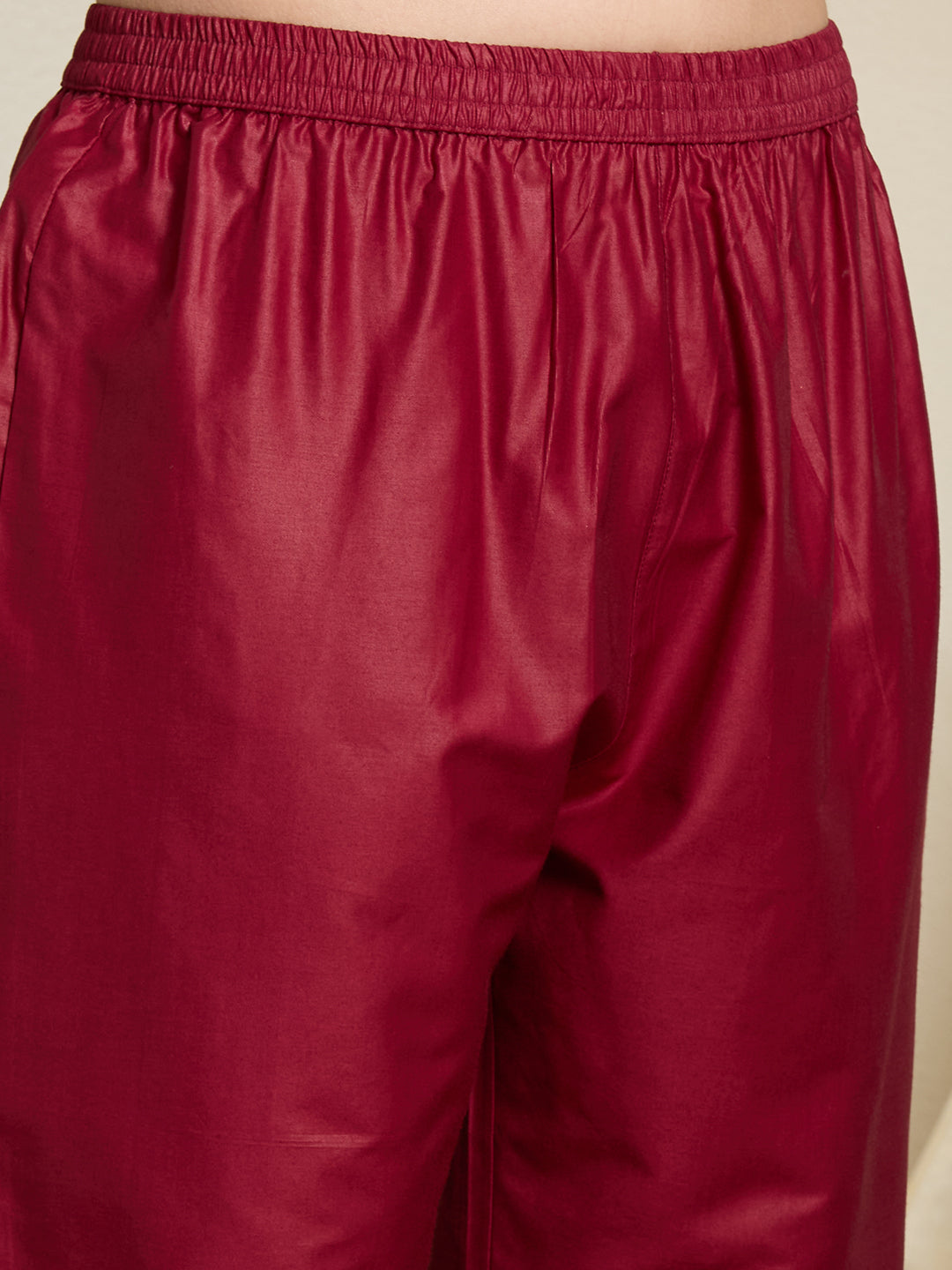 Floral Foil Printed Straight Kurta with Pant & Dupatta - Maroon