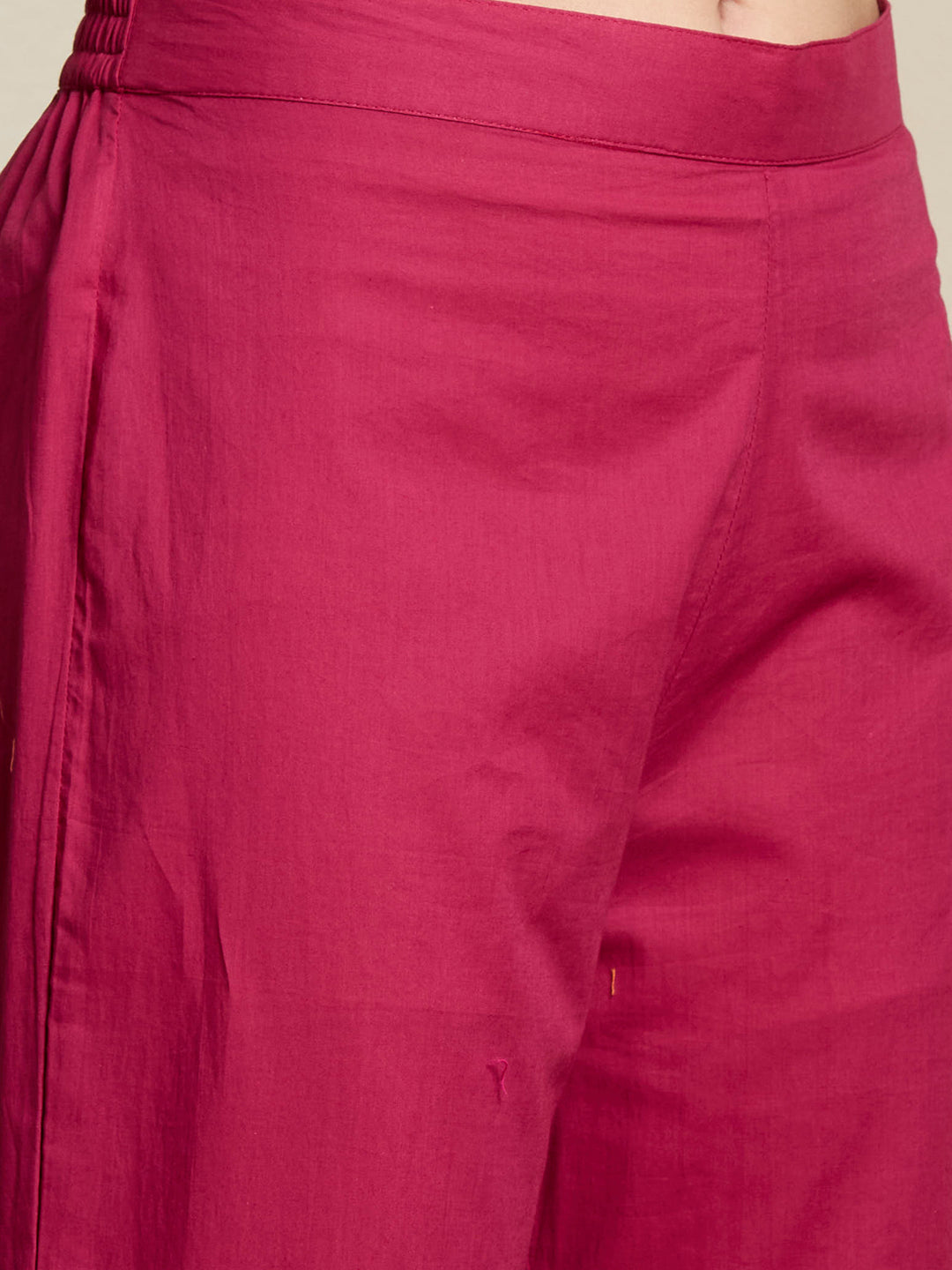 Festive Solid Mirror Work Anarkali with Shirt Jacket & Palazzo - Magenta