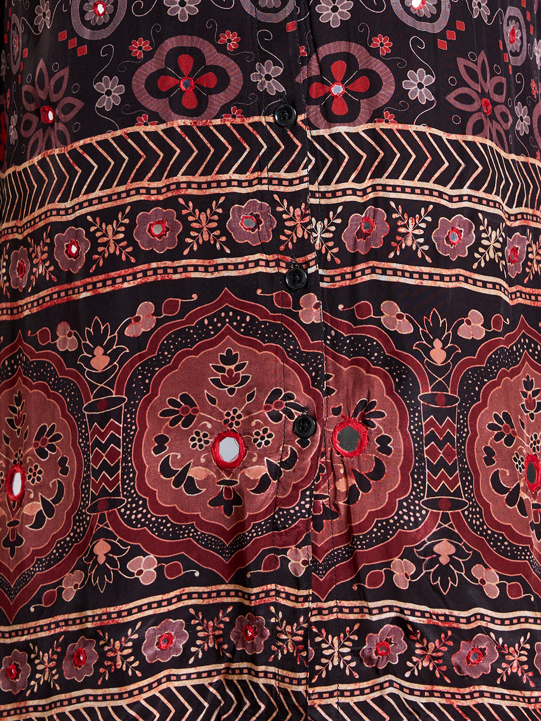 Ethnic Floral Printed Straight Fit Co-ord Set - Multi