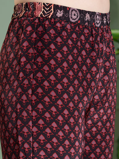 Ethnic Floral Printed Straight Fit Co-ord Set - Multi