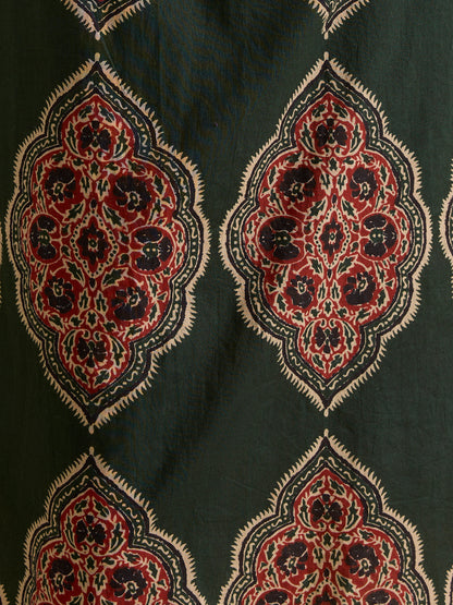 Floral Printed Straight Fit Kurta - Green