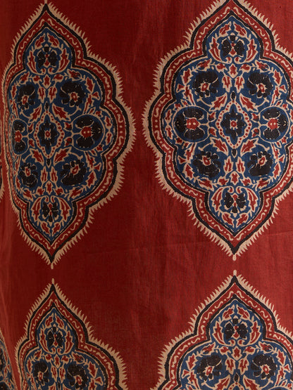 Floral Printed Straight Fit Kurta - Red