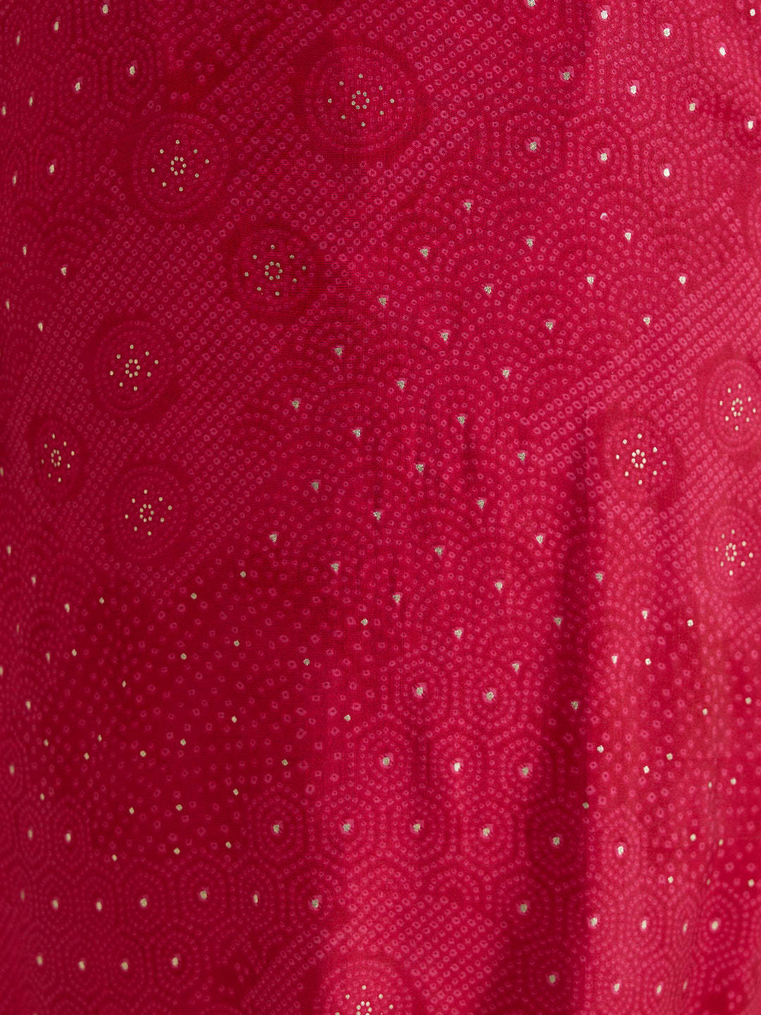 Bandhani Foil Printed Straight Fit Kurta - Pink