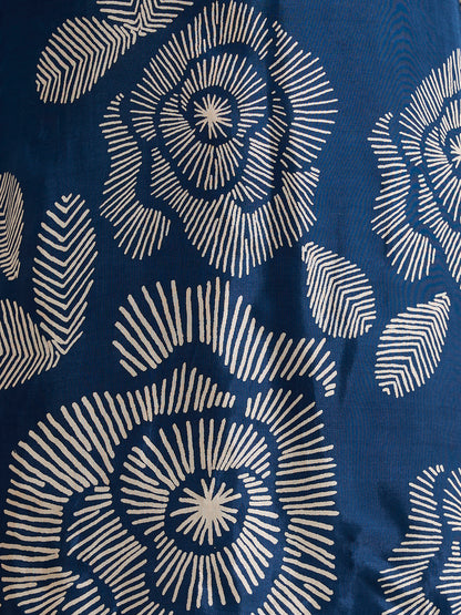 Abstract Floral Printed Straight Fit Co-ord Set - Blue