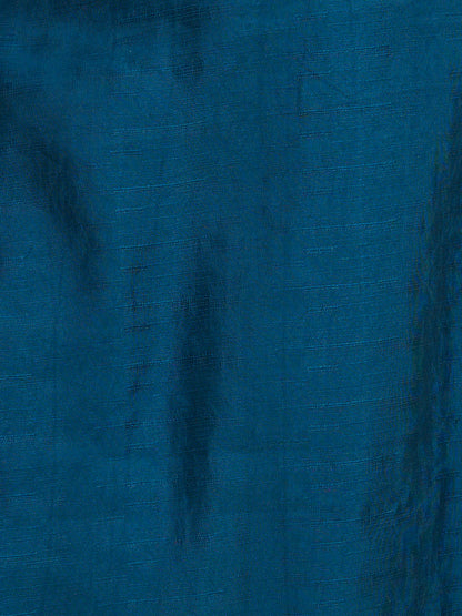 Solid Lotus Zari Embroidered Straight Kurta with Palazzo - Teal