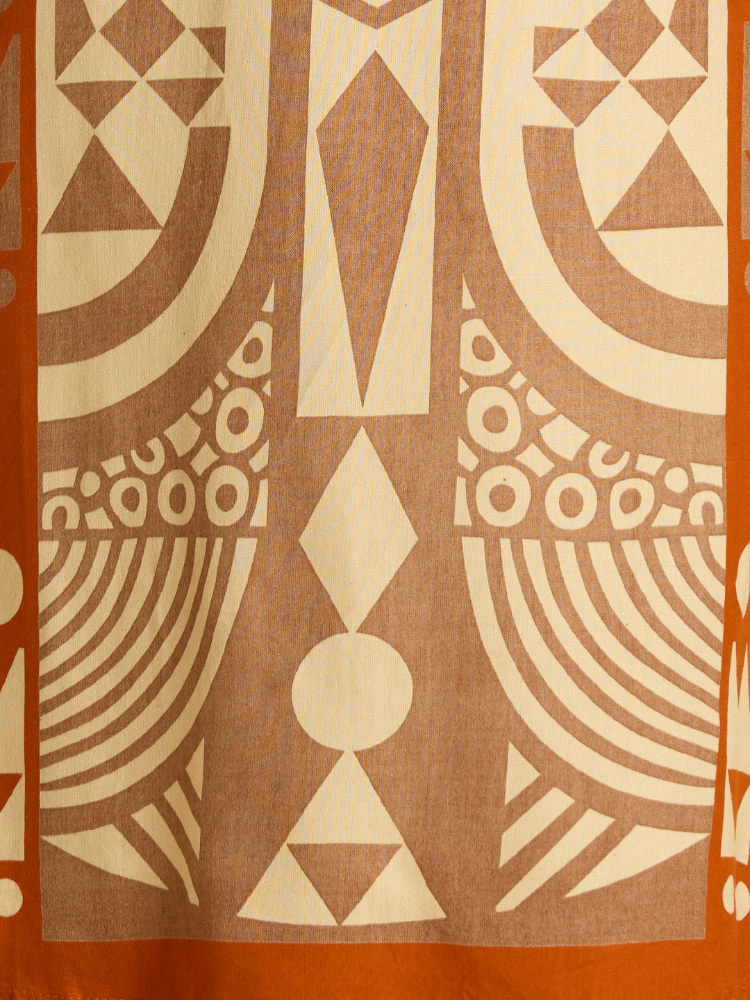 Geometric Printed & Embroidered A-Line Kurta with Palazzo & Dupatta - Rust