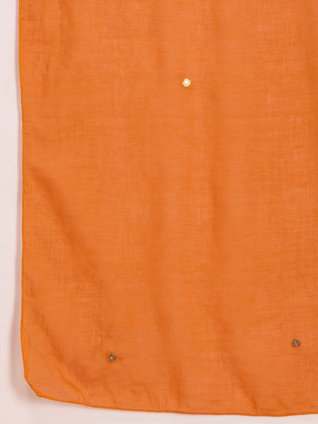 Geometric Printed & Embroidered A-Line Kurta with Palazzo & Dupatta - Rust