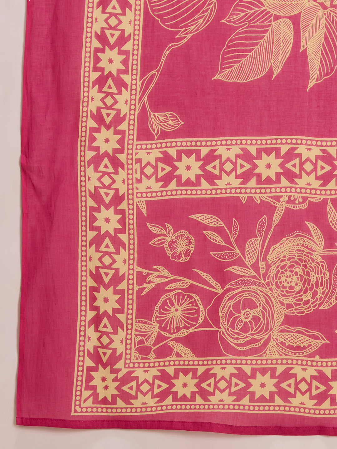 Floral Printed A-Line Kurta with Palazzo & Dupatta - Rani