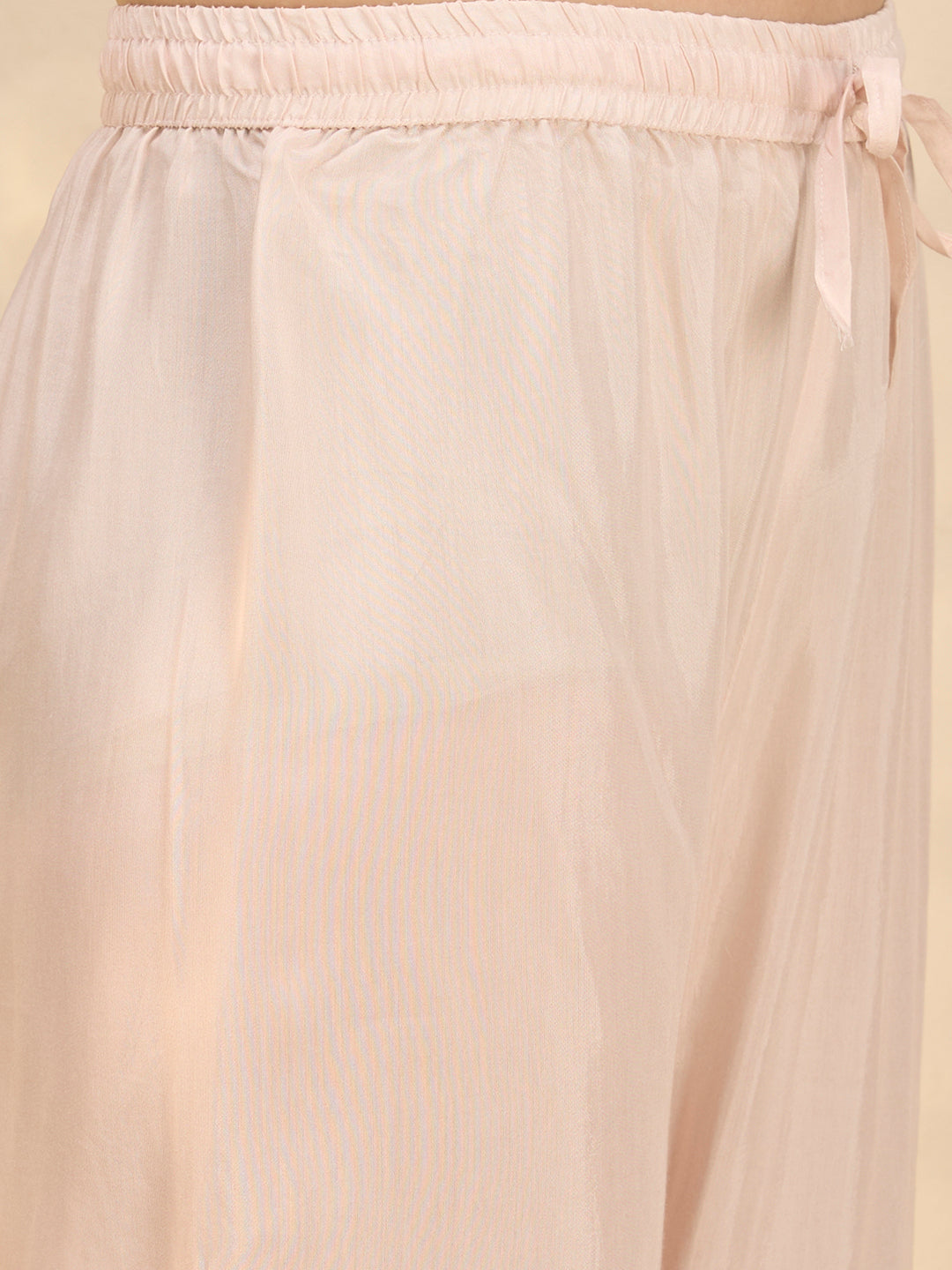 Ethnic Floral Printed Straight Fit Co-ord Set - Off White