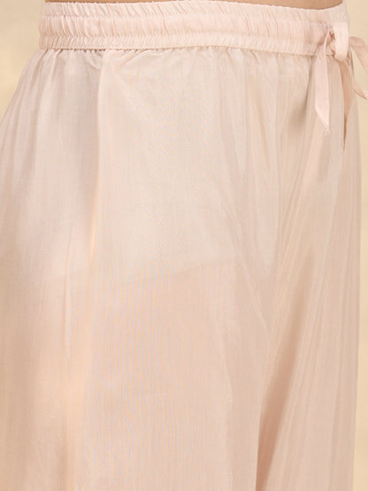 Ethnic Floral Printed Straight Fit Co-ord Set - Off White