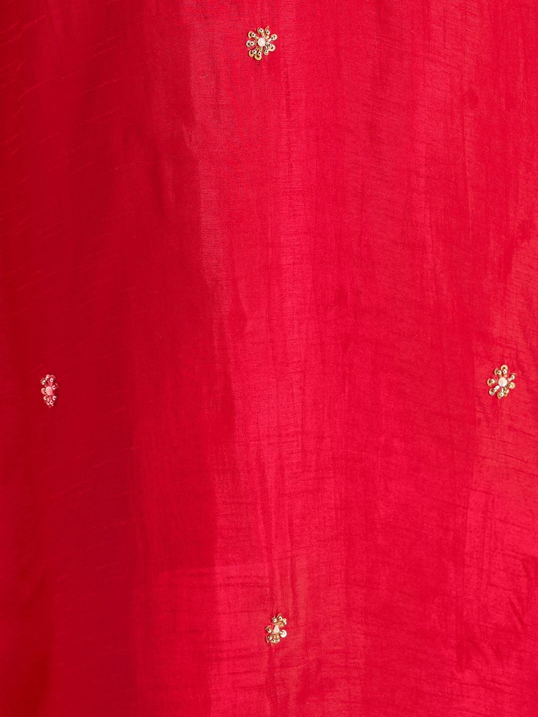 Solid Ethnic Embroidered Straight Kurta with Pant & Dupatta - Red