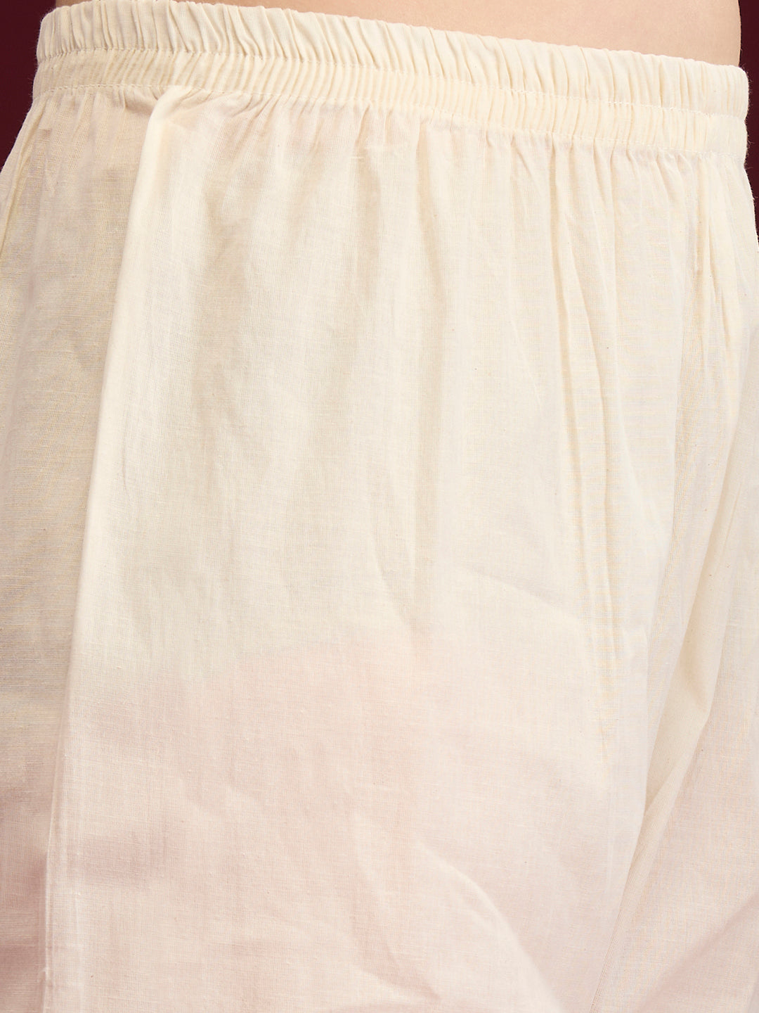 Solid Floral Embroidered Anarkali Kurta with Palazzo & Dupatta - Off White