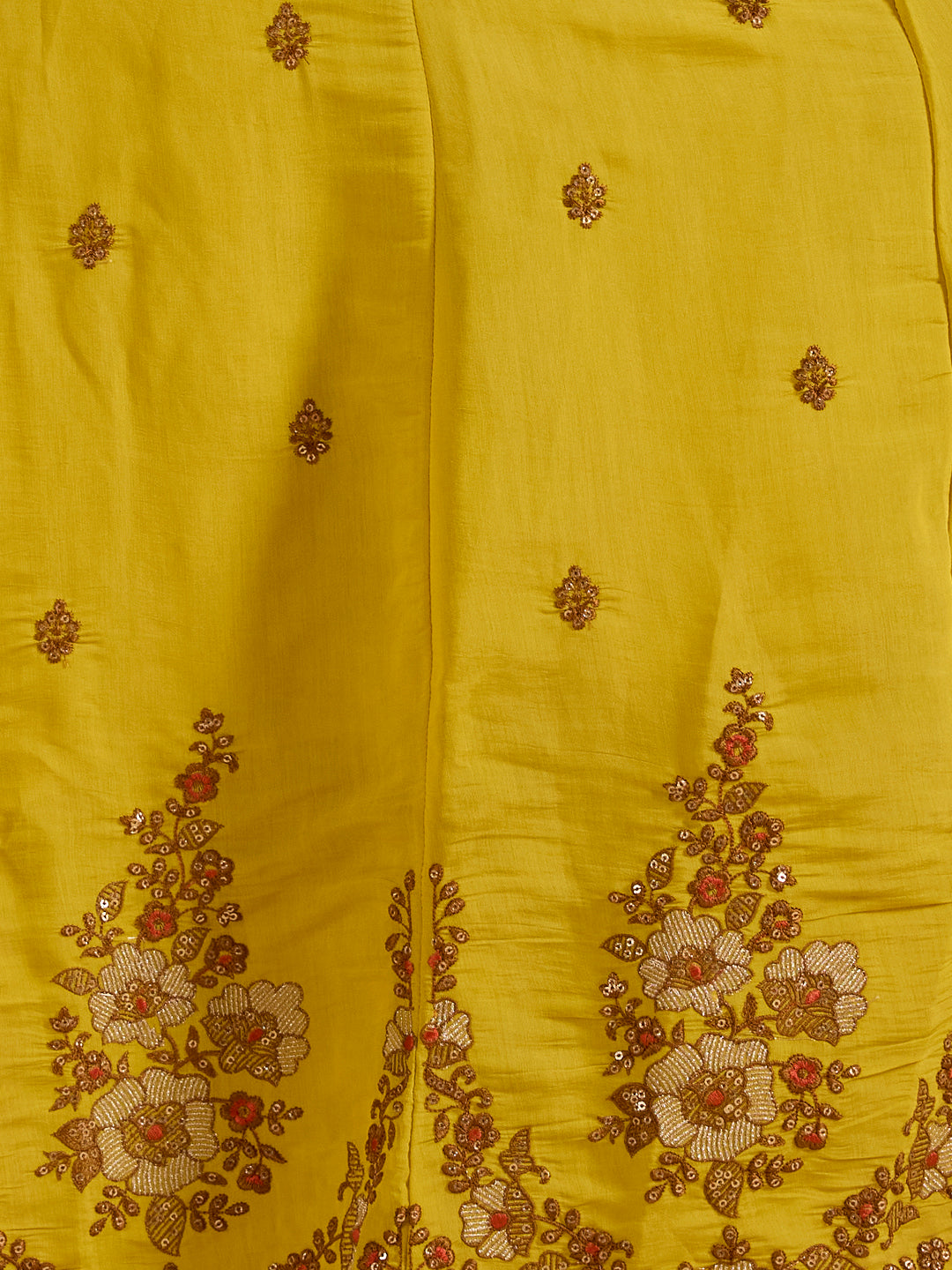 Festive Zari Embroidered Anarkali & Kurta with Pant and Dupatta - Yellow