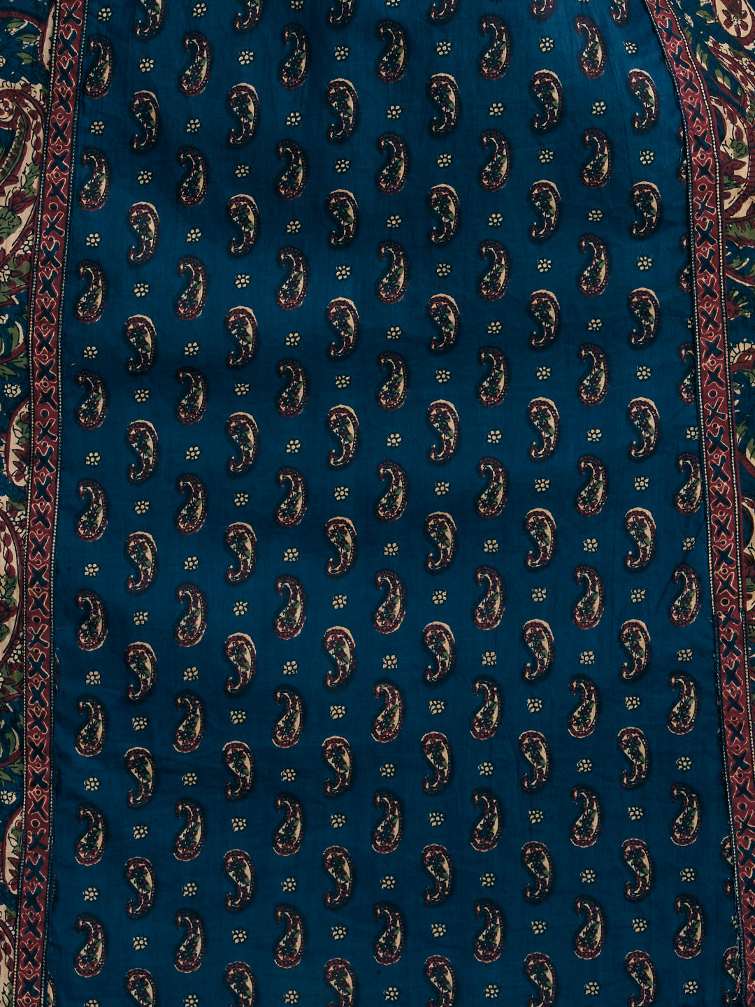 Ethnic Floral Printed Embroidered A-Line Kurta with Palazzo & Dupatta - Blue