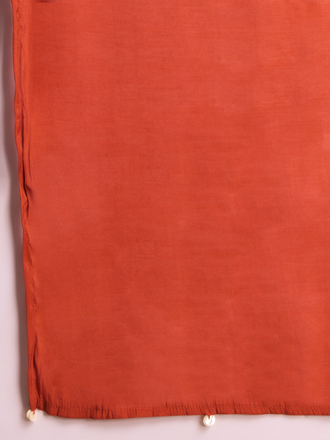 Solid Mirror Work A-Line Kurta with Palazzo with Winkled Dupatta - Rust