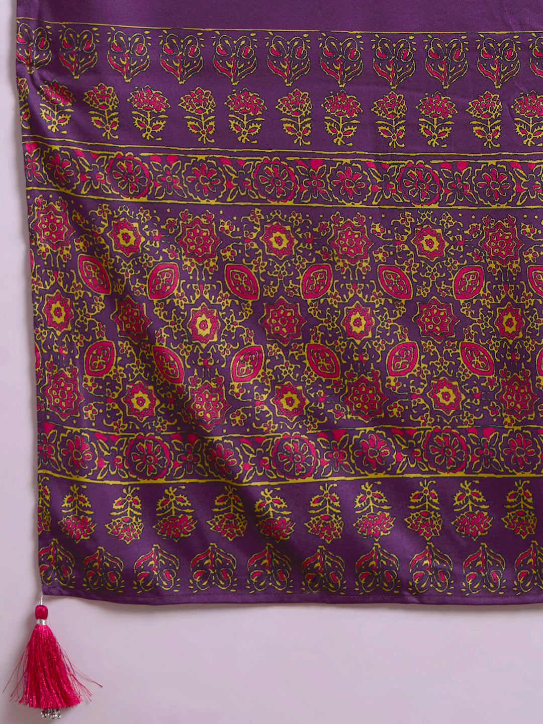Solid Ethnic Embroidered Straight Kurta with Pant and Dupatta - Pink