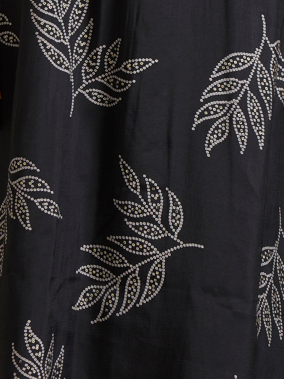 Floral Foil & Printed A-Line Co-ord Set - Black