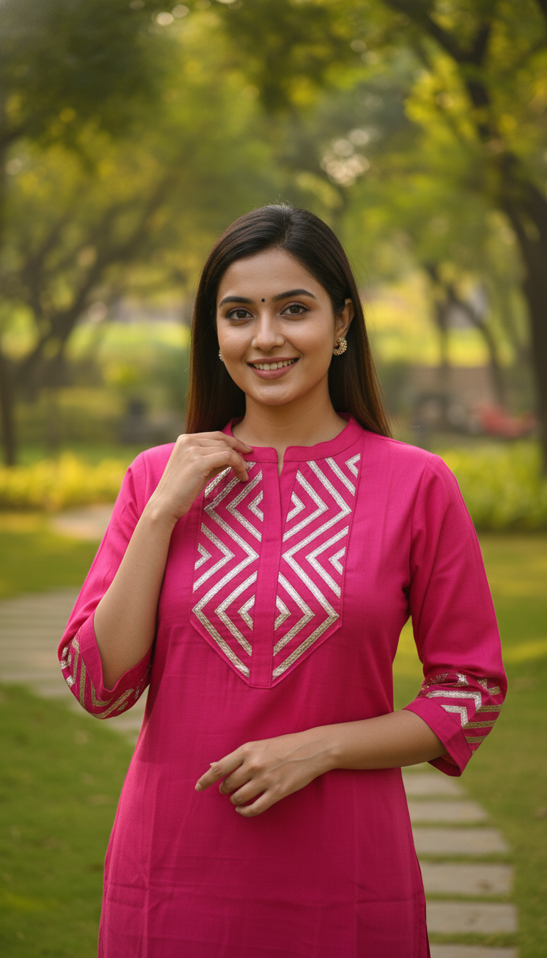 Solid Sequin Embroidered A-Line Co-ord Set - Rani