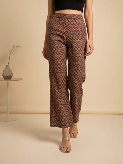 Ethnic Printed A-Line Kurta with Palazzo - Multi