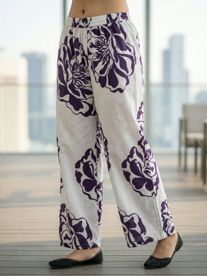 Lehariya Printed Mirror Work Straight Kurta with Palazzo & Dupatta - Purple
