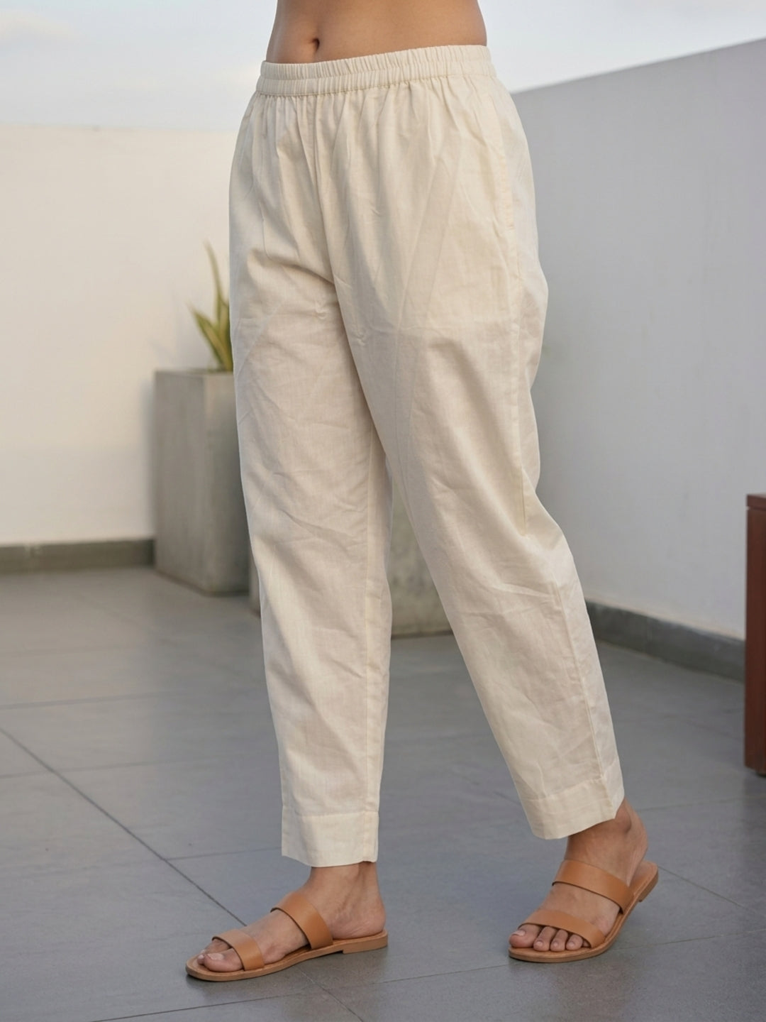 Floral Printed Straight Kurta with Pant & Dupatta - Cream
