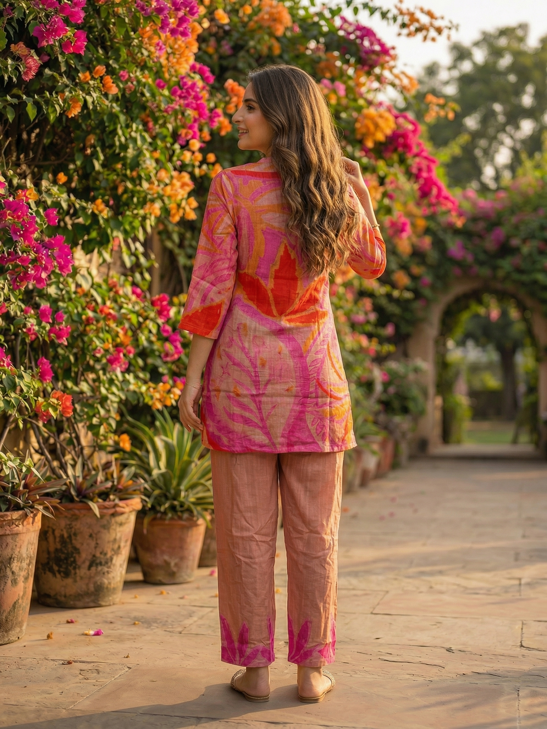 Abstract Floral Printed Straight Co-ord Set - Multi
