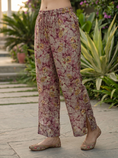 Ethnic Printed & Lace A-Line Co-ord Set - Multi