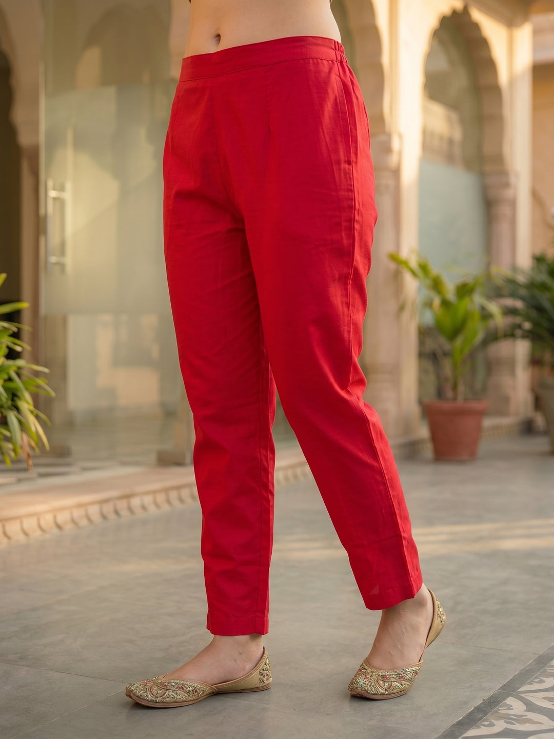 Rani Pink Ethnic Printed Kurta Set with Straight Pant & Dupatta