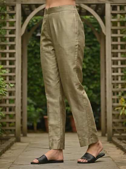 Ethnic Floral Printed & Embroidered Straight Kurta with Pant & Dupatta - Green