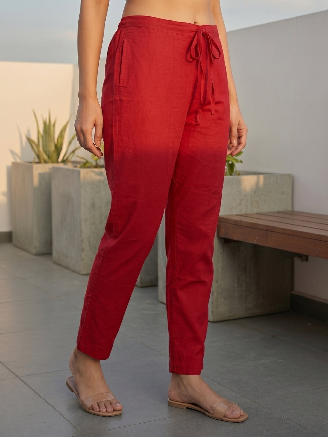 Patola Printed Straight Kurta with Pant & Dupatta - Red