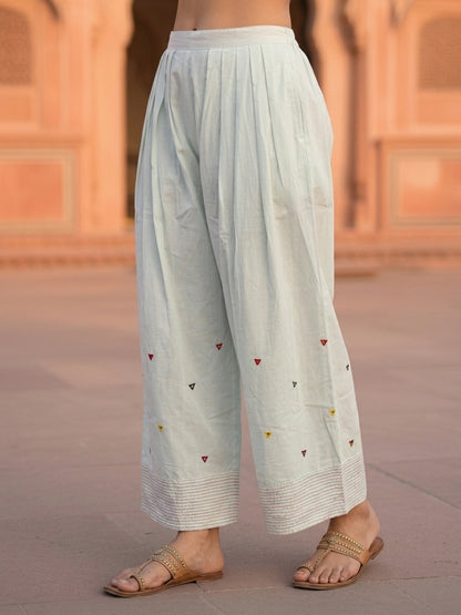 Floral Printed A-Line Fitted Kurta with Salwar - Rust