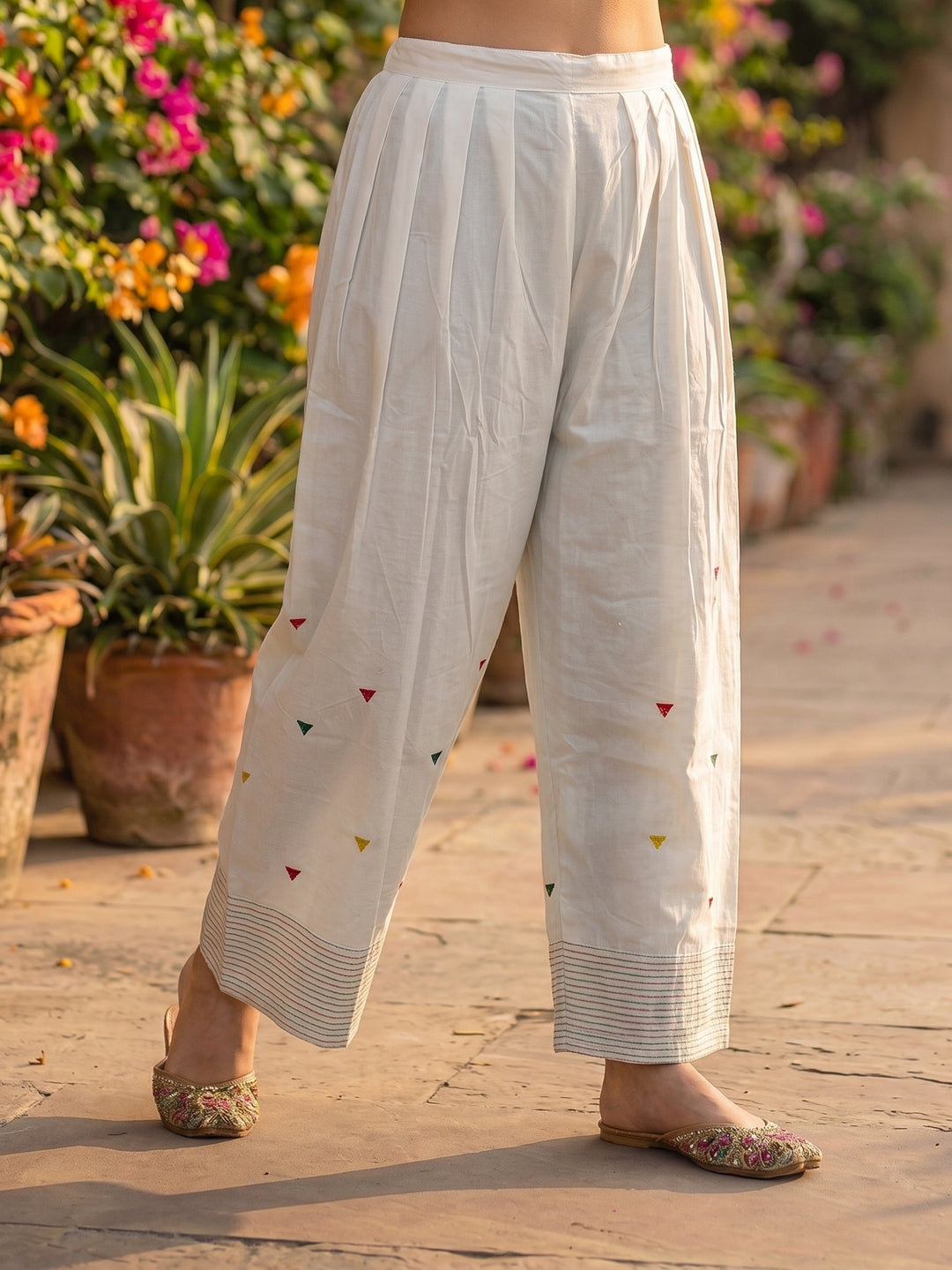 Floral Printed A-Line Fitted Kurta with Salwar - Burgundy