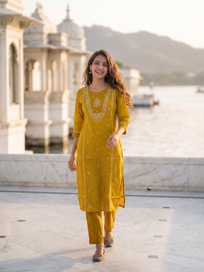 Mehndi Green Lehariya Print Art Silk Kurta Set with Pyjamas & Dupatta
