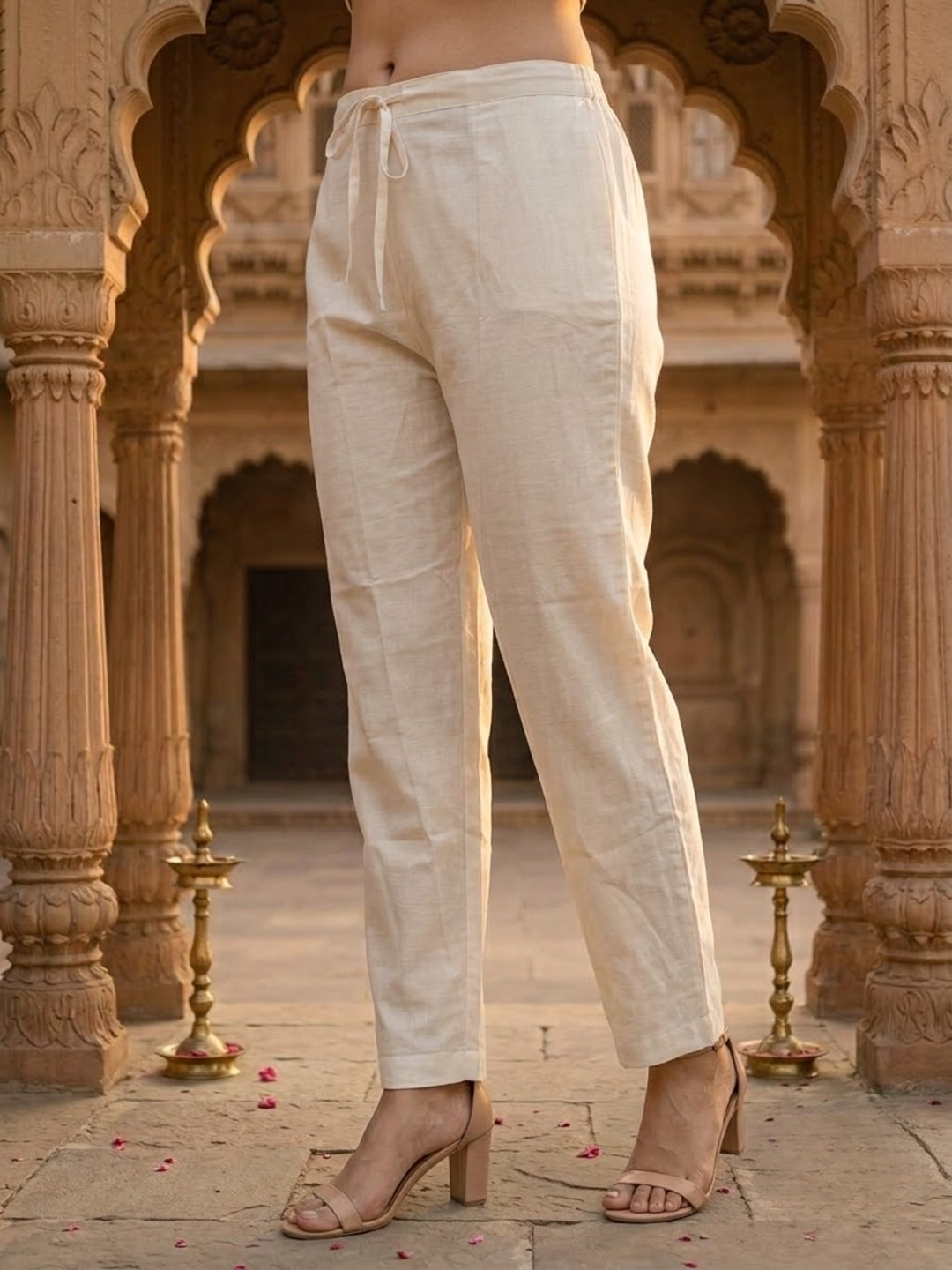 Cream Embroidered Zardozi 3-Piece Kurta Set