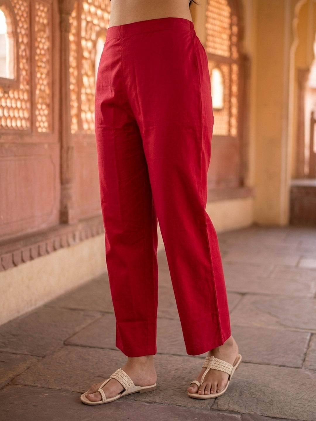 Pink Floral Foil Print Cotton Straight Kurta Set with V-Neck, Pant & Multi Printed Dupatta