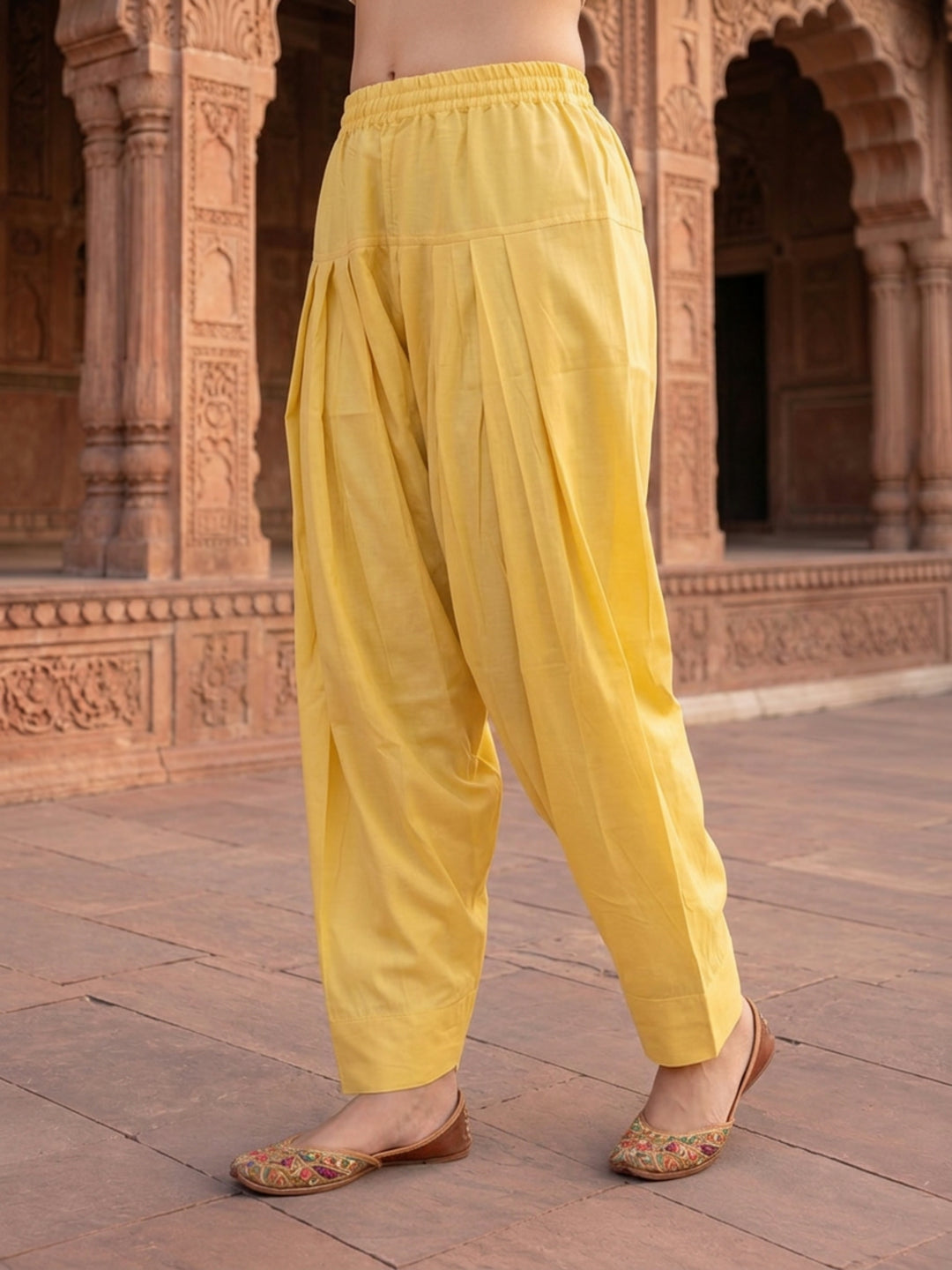 Butter Yellow Solid Chanderi Silk Straight Kurta Set with Floral Thread Embroidery, Sequin Highlights, Salwar & Embroidered Dupatta