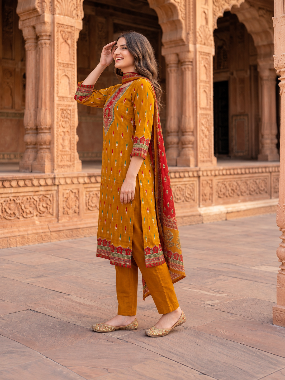 Mustard yellow shantoon trousers