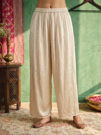 Ombre Printed Kaftan Kurta with Pants – Orange, Green &amp; Beige
