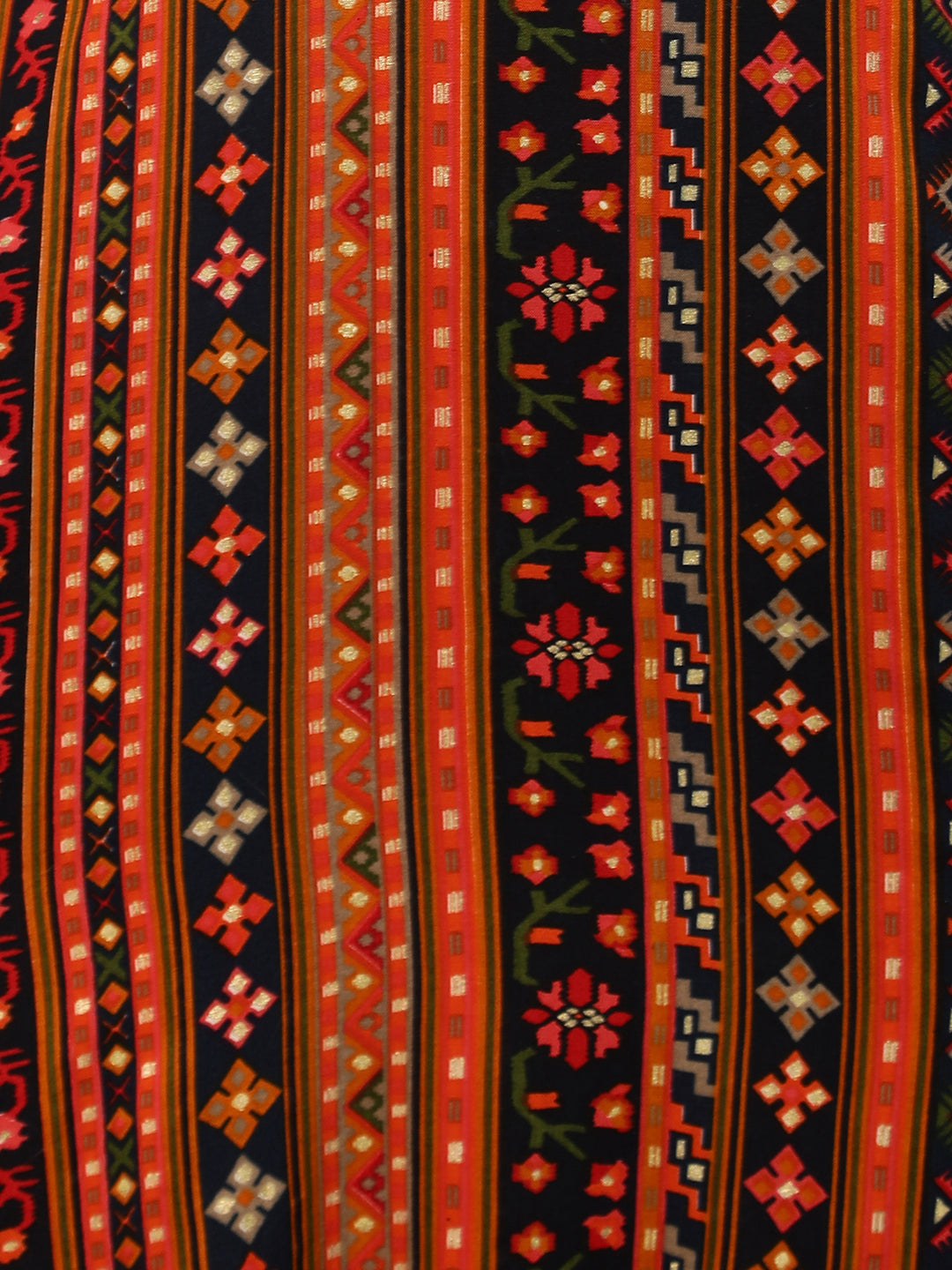 Ethnic Mix Printed & Mirror Embroidered Straight Kurta - Multi