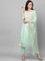 Floral Embroidered Straight Kurta with Solid Pant & Embroidered Dupatta - Pastel Green