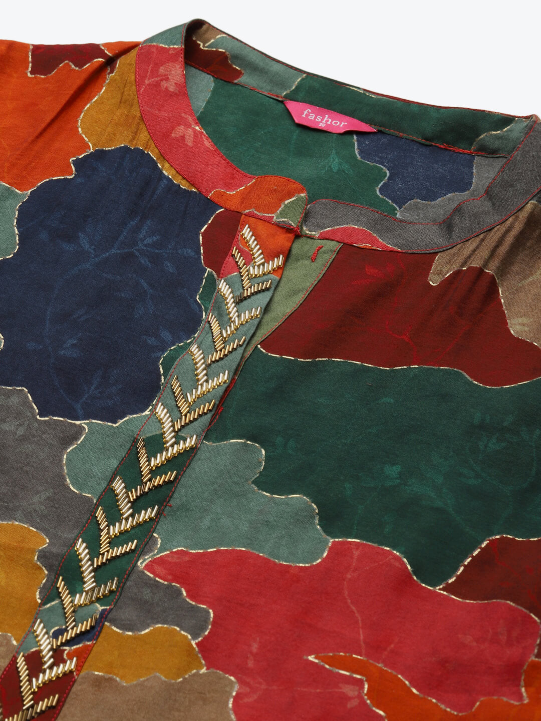 Colorful Printed & Embellished Straight Kurta – Multi