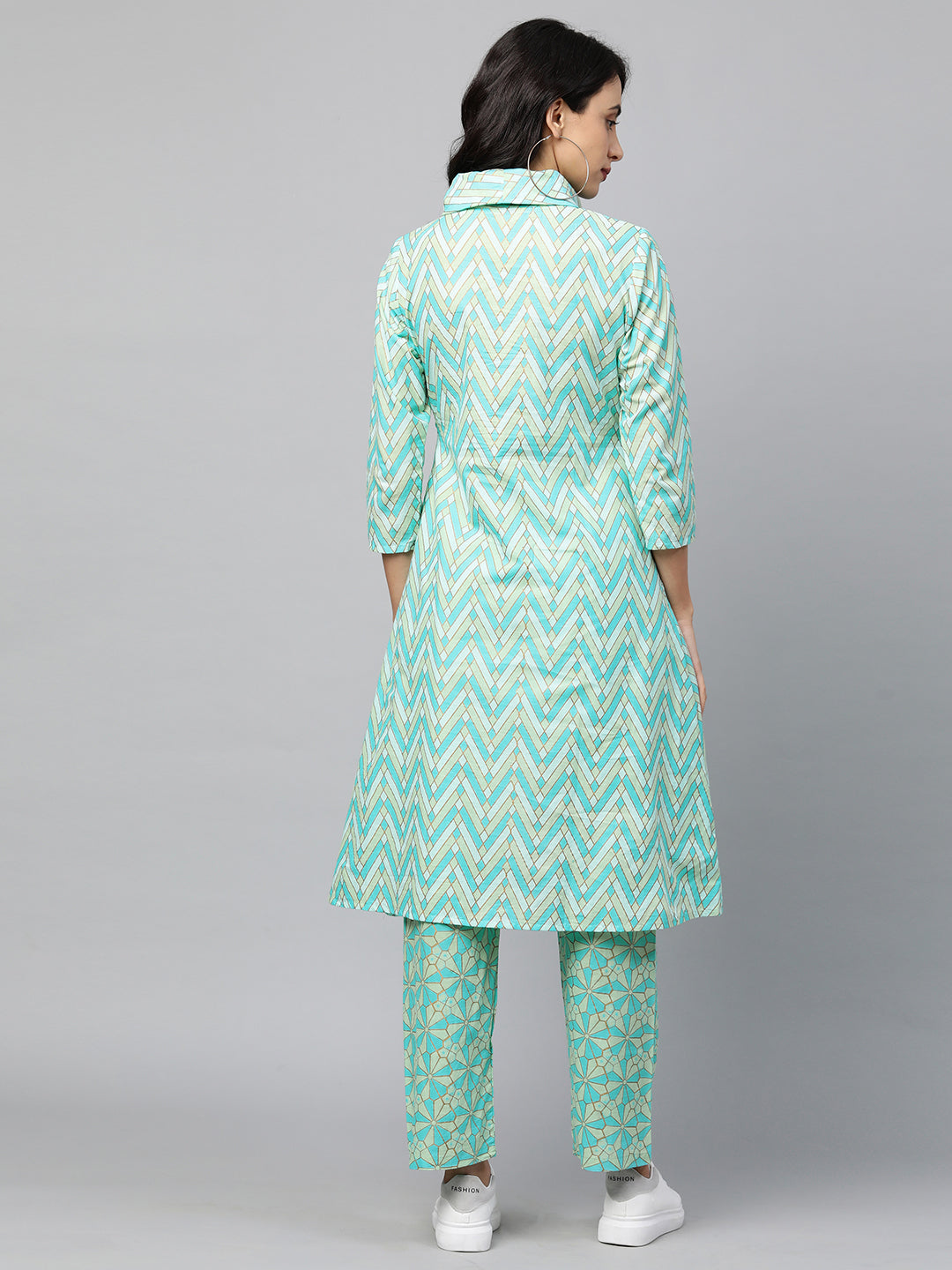 Ethnic Printed A-Line Kurta with Pant – Multi