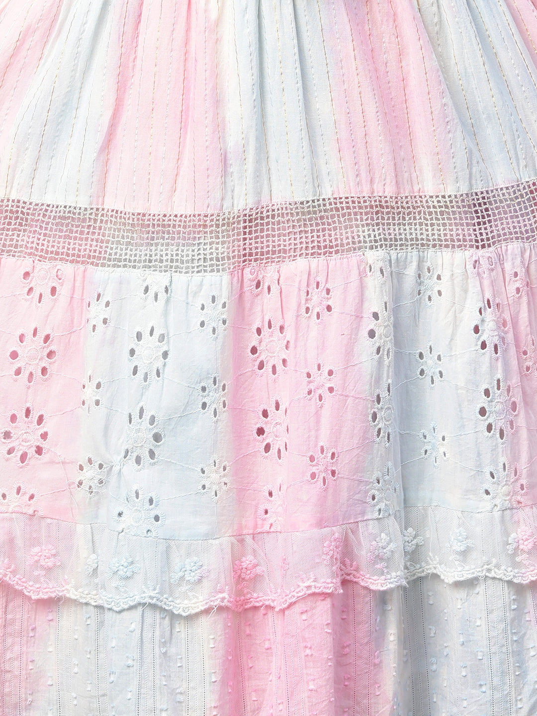 Cutwork & Crochet Embroidered Short Maxi – Baby Pink
