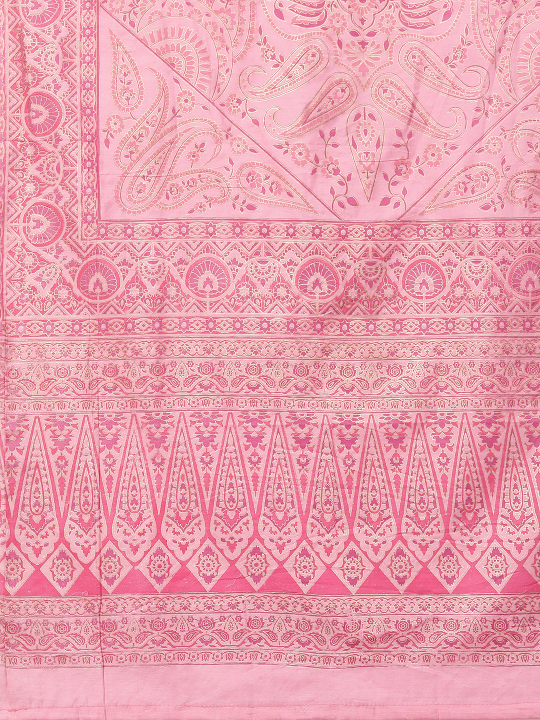 Zari Woven Kurta with Printed Dupatta - Ruby Pink