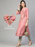 Ethnic Printed & Embroidered Kurta - Rouge Pink