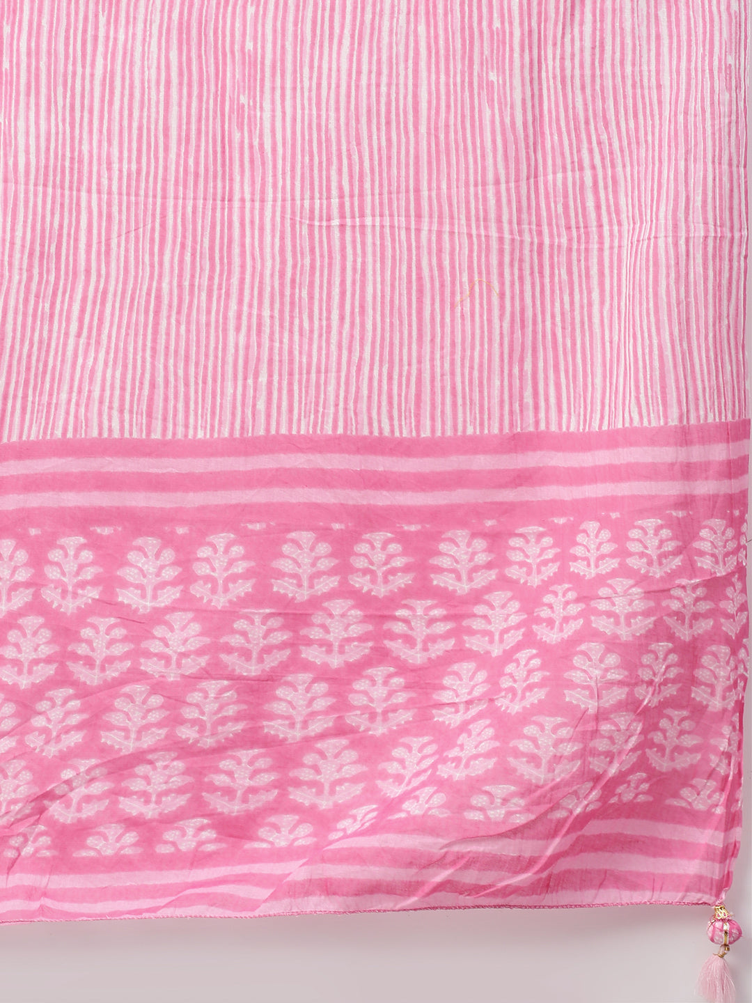 Ethnic Printed Kurta & Dupatta with Pant - Pastel Pink